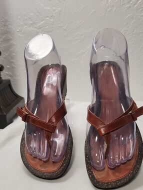 Teva Brown Leather Thong Sandals for Women